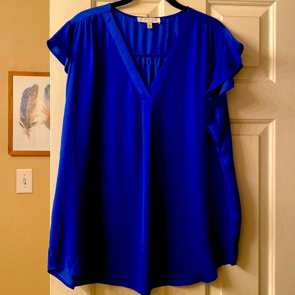 Royal blue flowy top